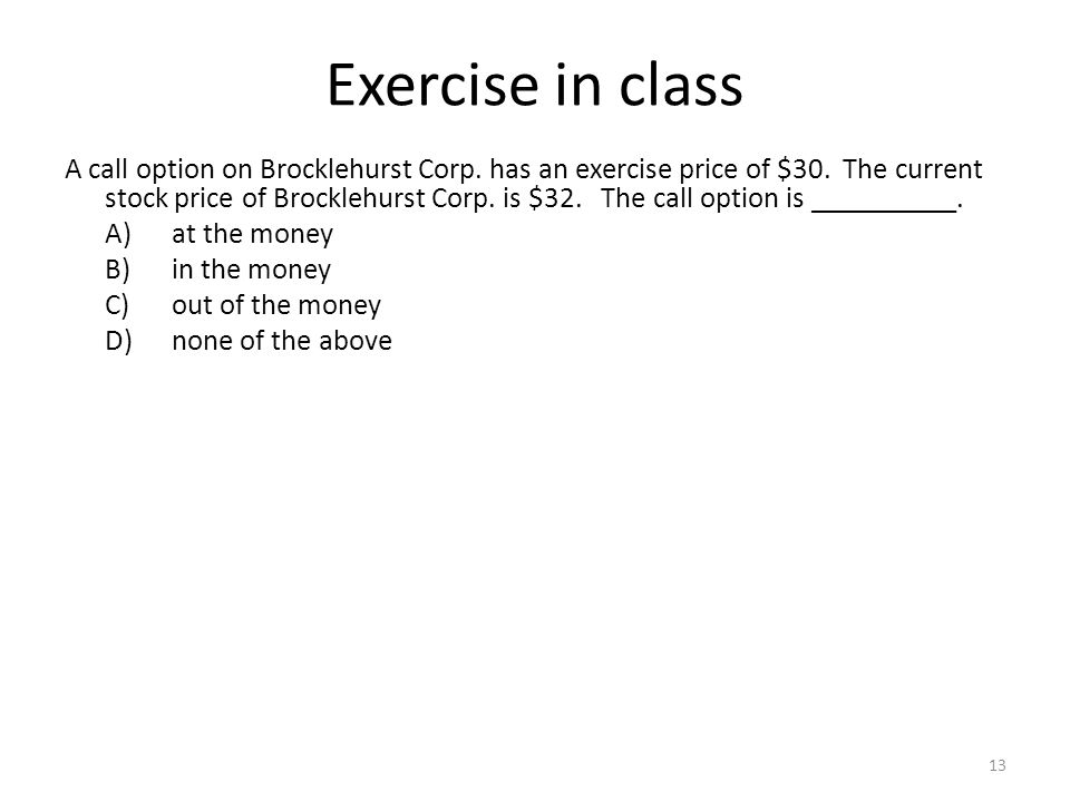 Exercise in class