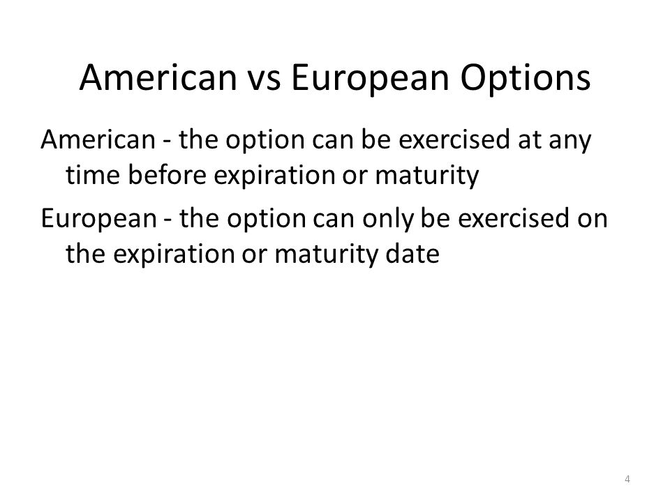 American vs European Options