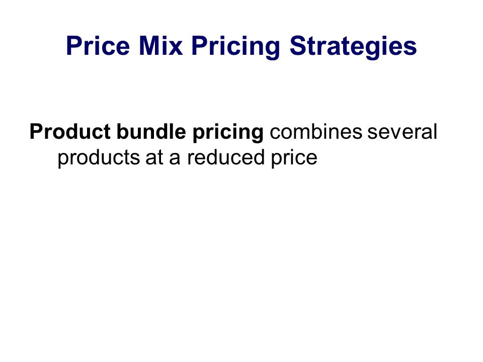 Price Mix Pricing Strategies