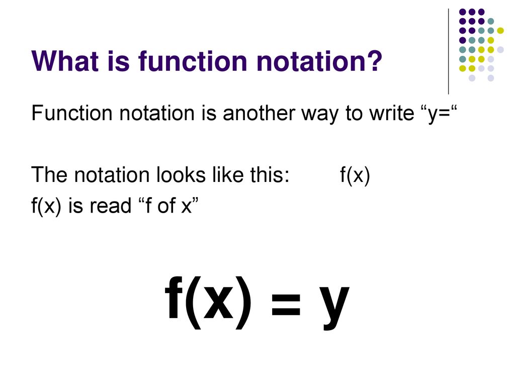Function Notation. Function Notation What is function notation