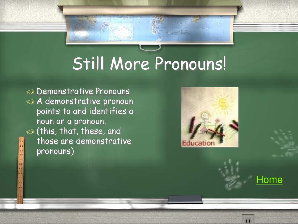 Still More Pronouns! Home Demonstrative Pronouns