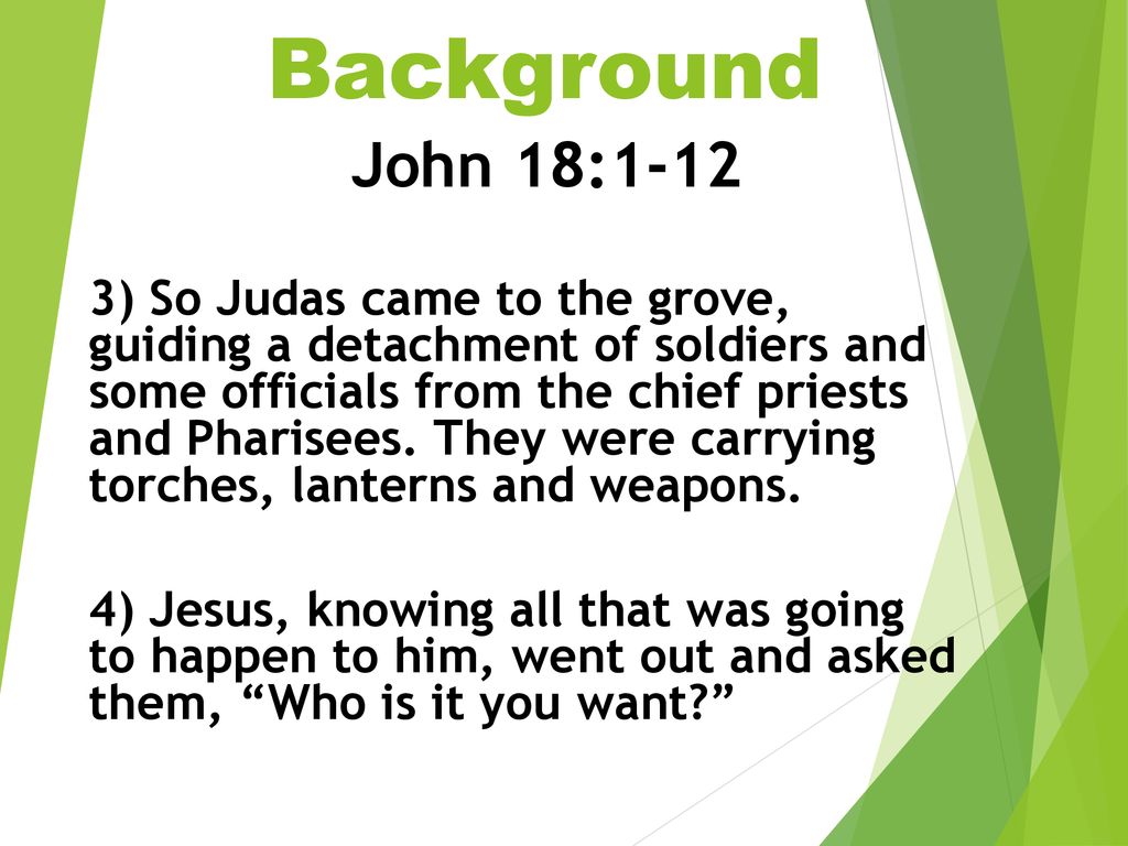 Background John 18:1-12.