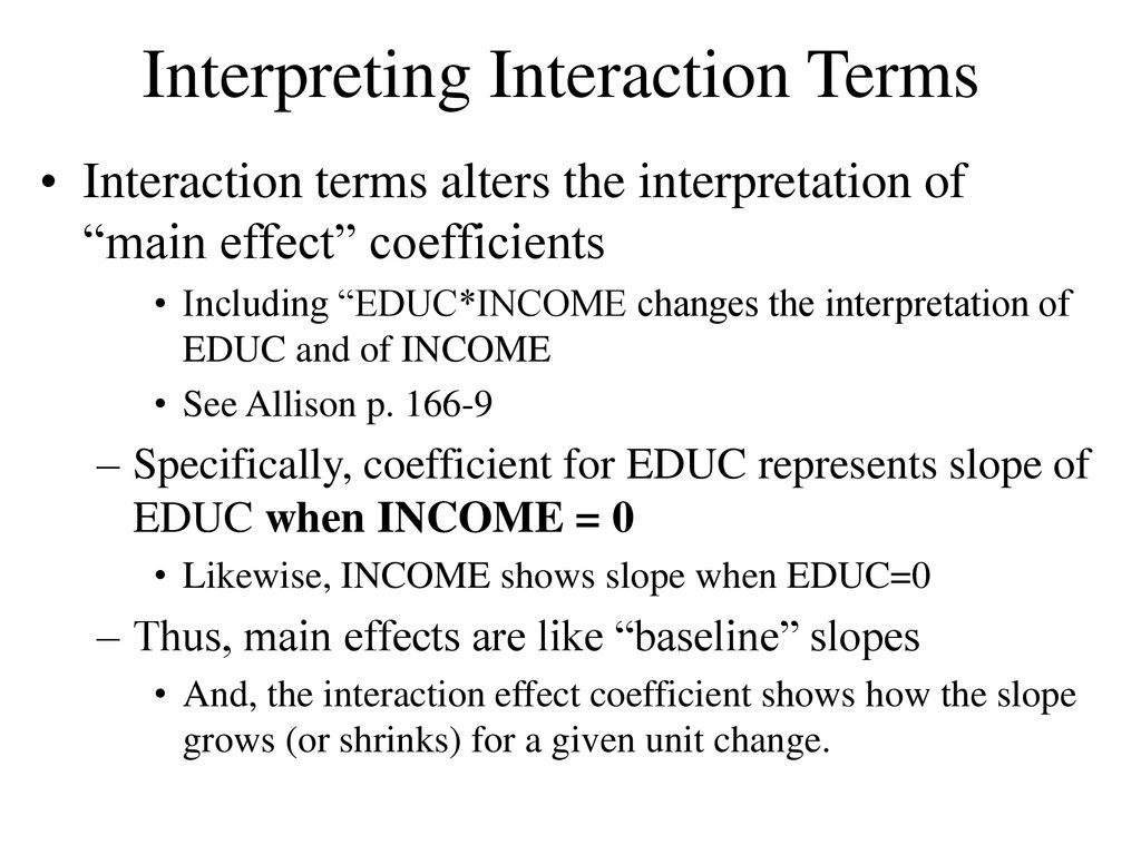 Interpreting Interaction Terms
