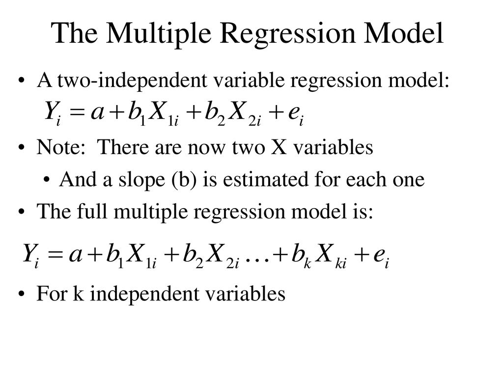 The Multiple Regression Model