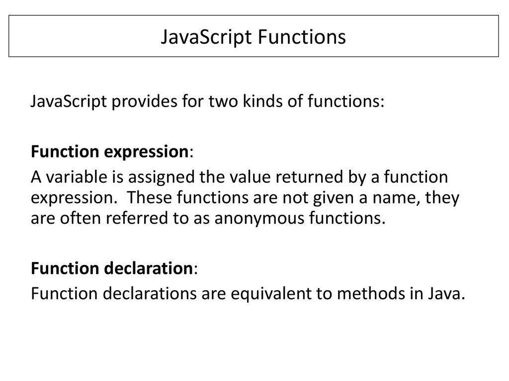 JavaScript Basics Topics Review Important Methods Writing Functions ...