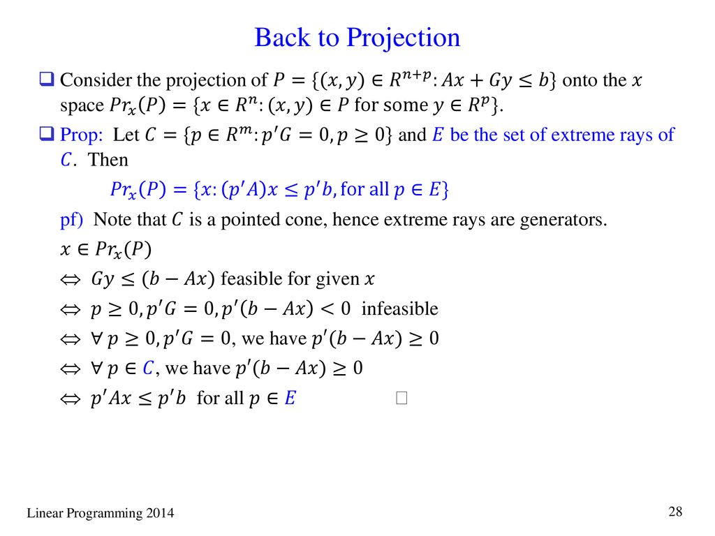 Back To Cone Motivation From The Proof Of Affine Minkowski We Can See That If We Know Generators Of A Polyhedral Cone They Can Be Used To Describe Ppt Download
