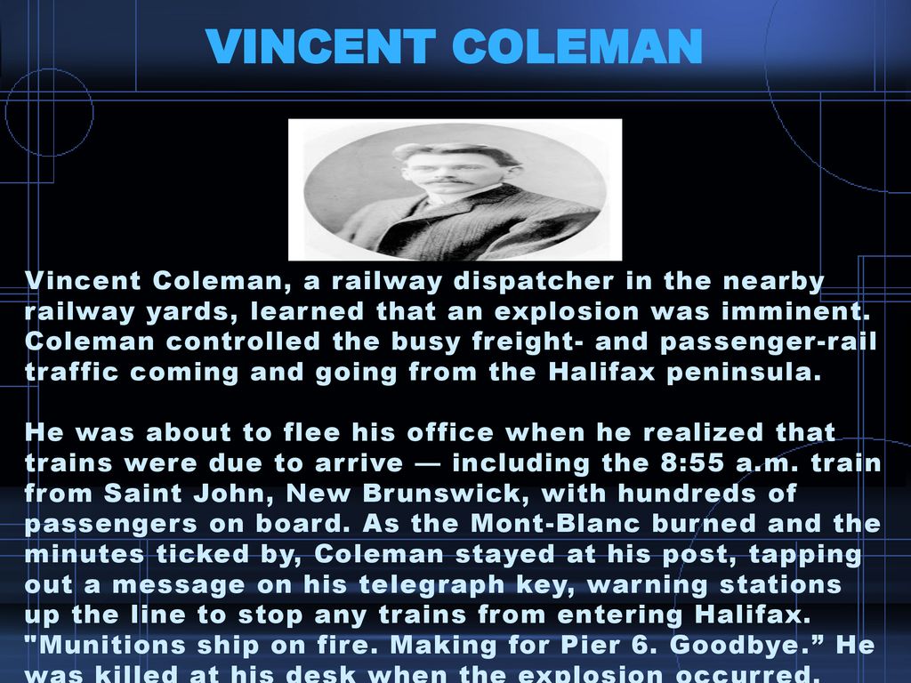 Vincent Coleman and the Halifax Explosion