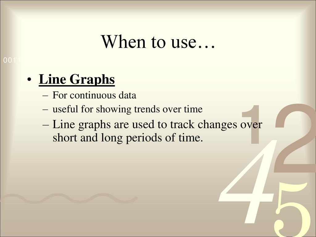 When to use… Line Graphs