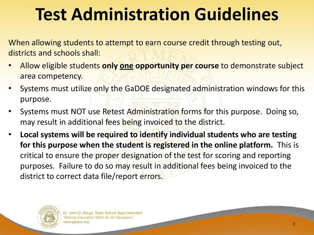 Test Administration Guidelines
