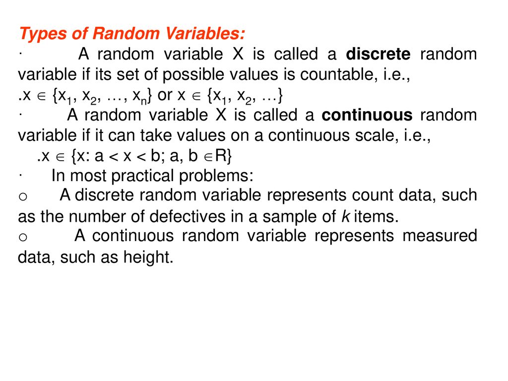 Types of Random Variables: