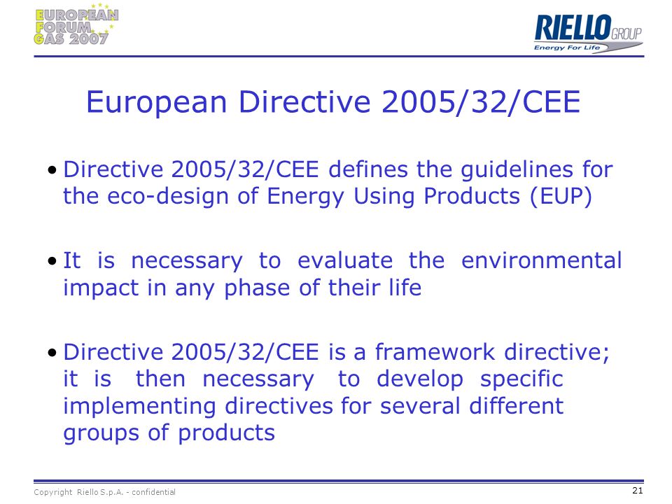 European Directive 2005/32/CEE