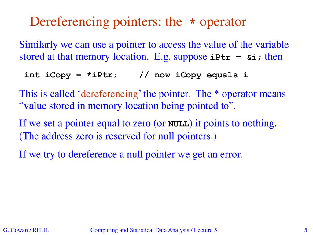 Computing and Statistical Data Analysis Lecture 5 ppt download