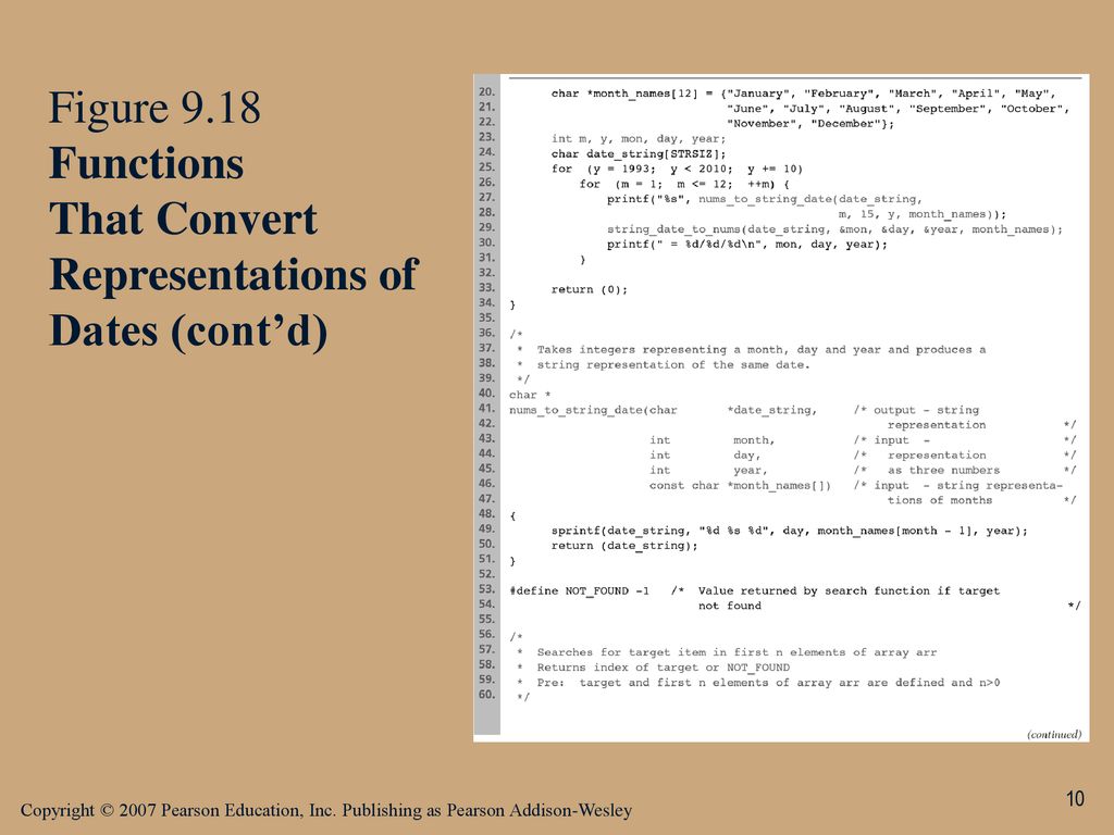 Figure 9.18 Functions That Convert Representations of Dates (cont’d)