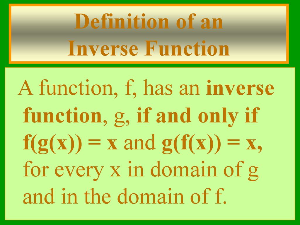 Inverse Functions and their Representations - ppt download
