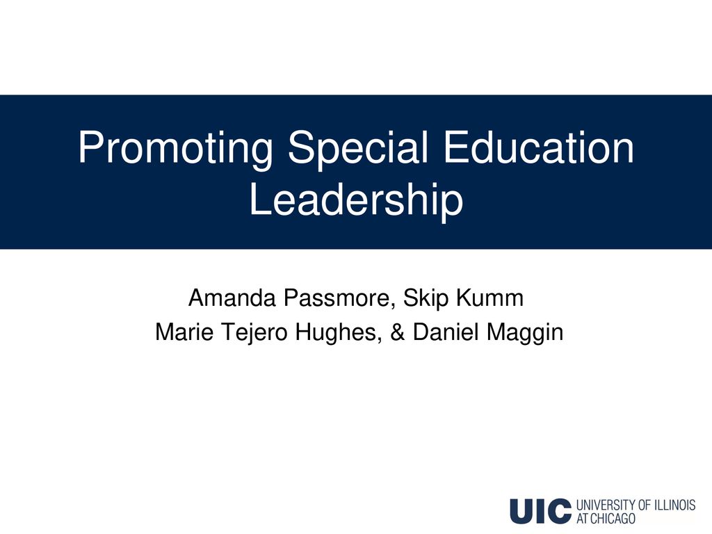 Promoting Special Education Leadership - ppt download