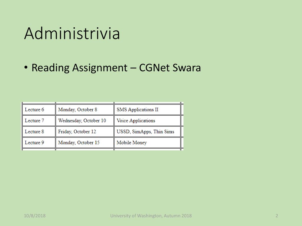 University of Washington, Autumn ppt download