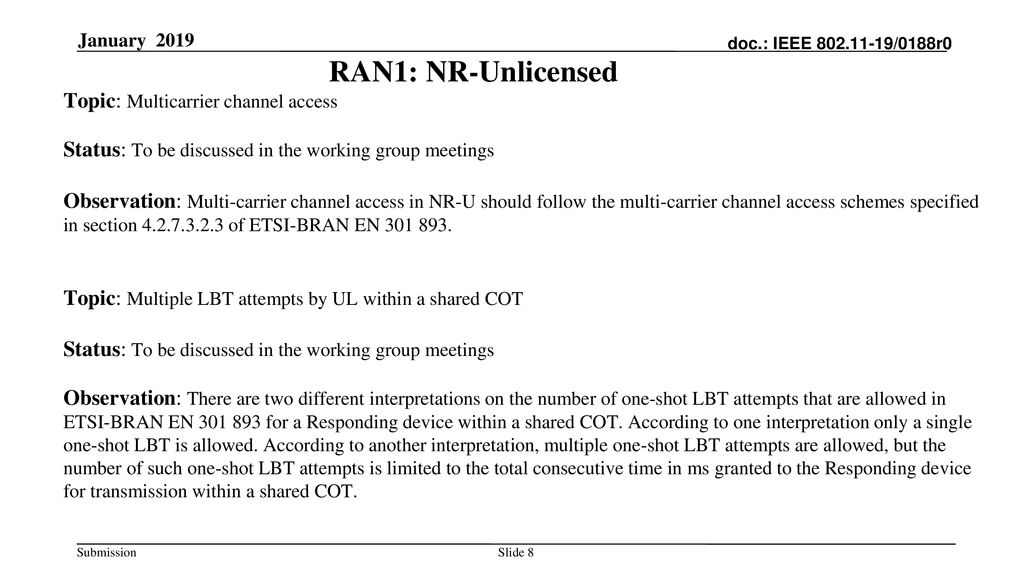 3GPP RAN1 Status On NR-Unlicensed - Ppt Download