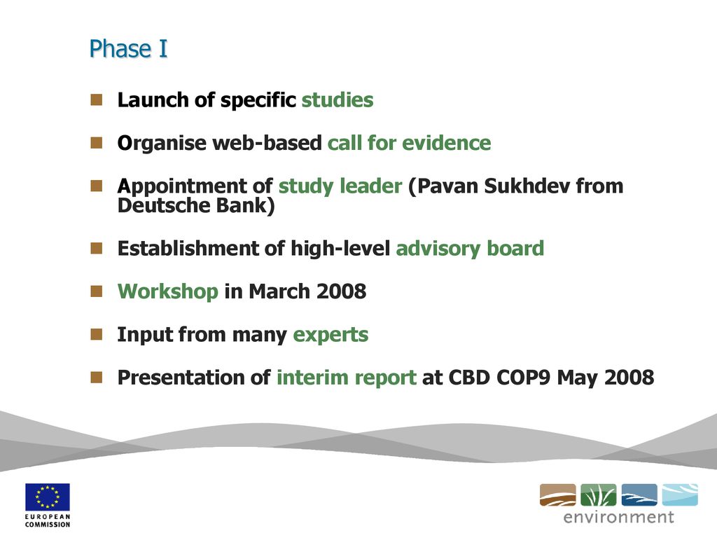 Phase I Launch of specific studies