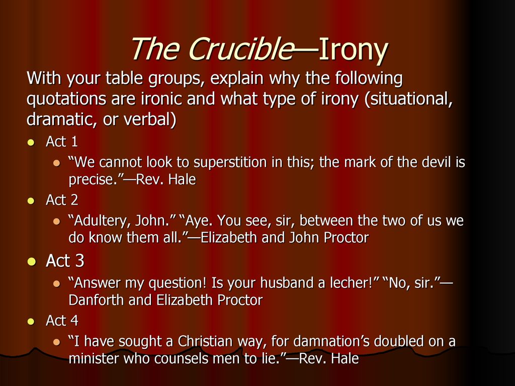 literary elements in the crucible