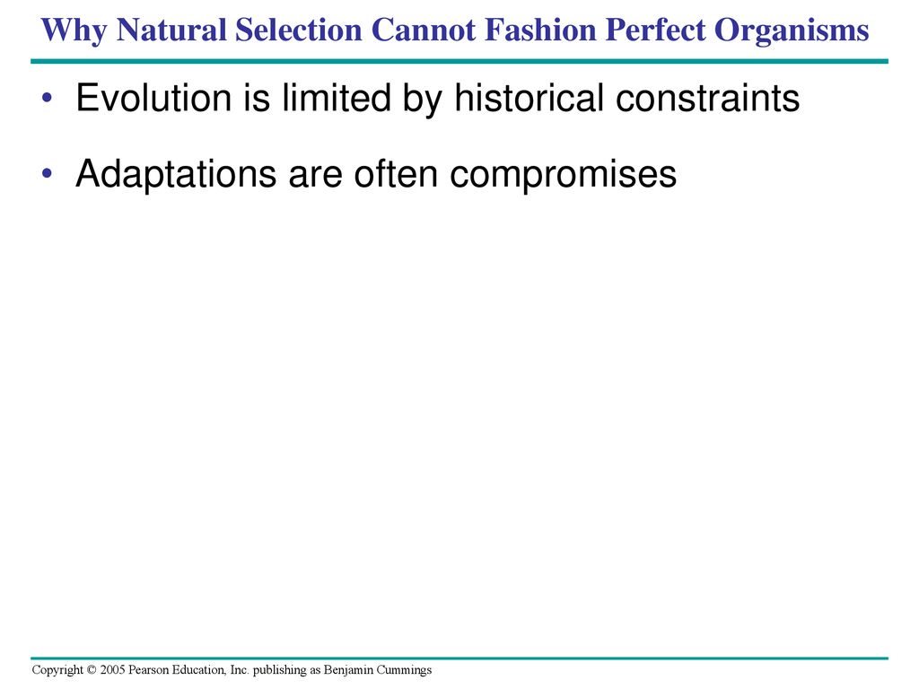 Why Natural Selection Cannot Fashion Perfect Organisms
