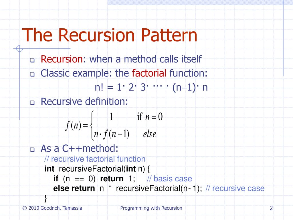 Programming with Recursion - ppt download