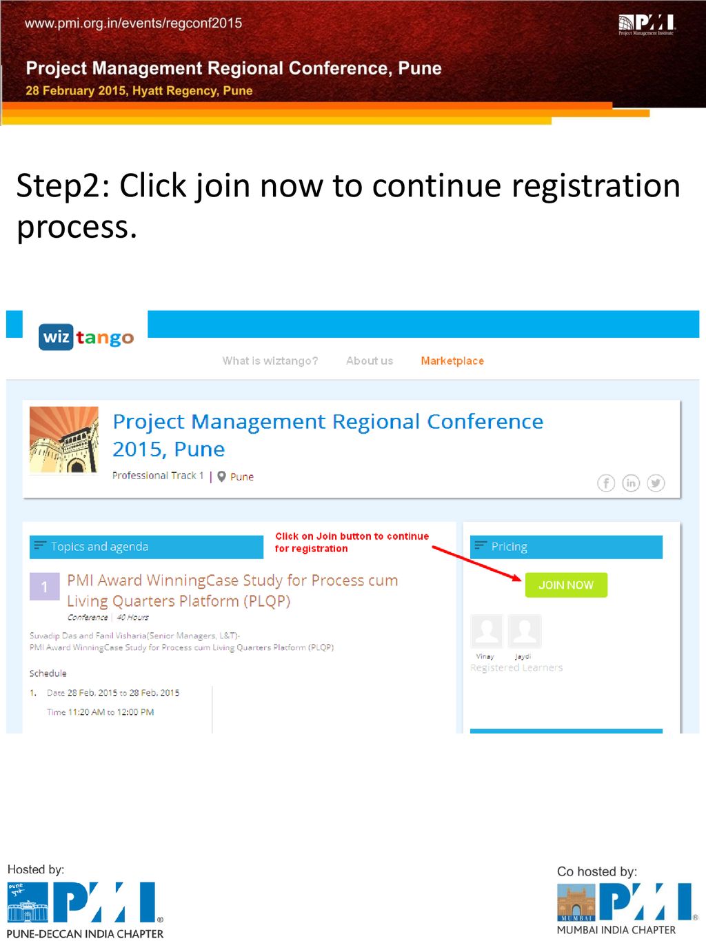 Step2: Click join now to continue registration process.