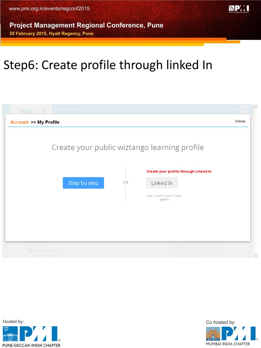 Step6: Create profile through linked In