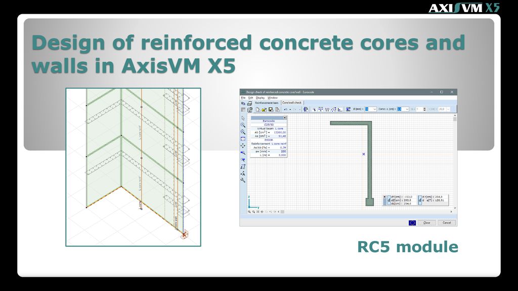 Design of reinforced concrete cores and walls in AxisVM X5