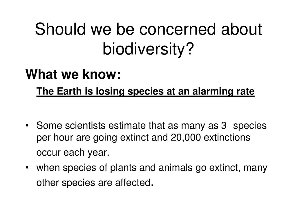 Should we be concerned about biodiversity
