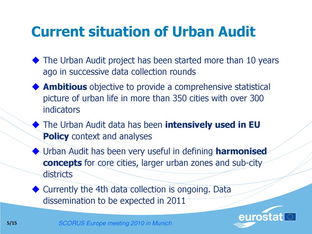 Current situation of Urban Audit