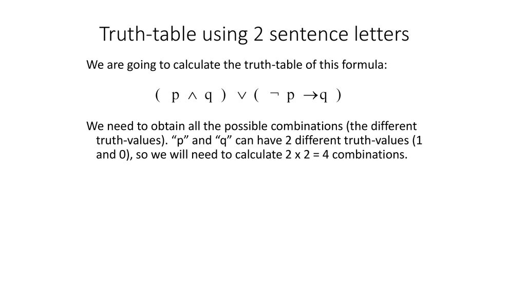Truth Tables Ppt Download