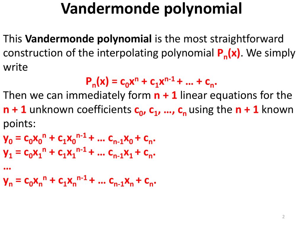 Vandermonde polynomial
