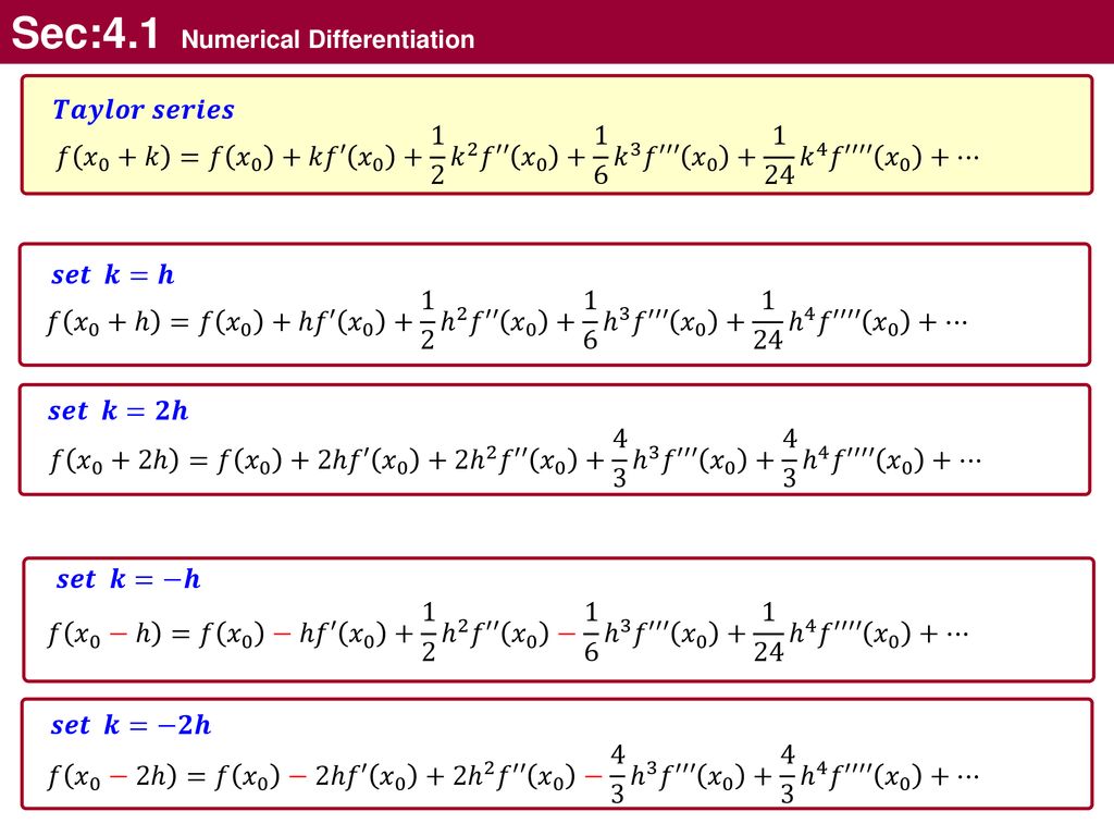 Numerical Differentiation Ppt Download