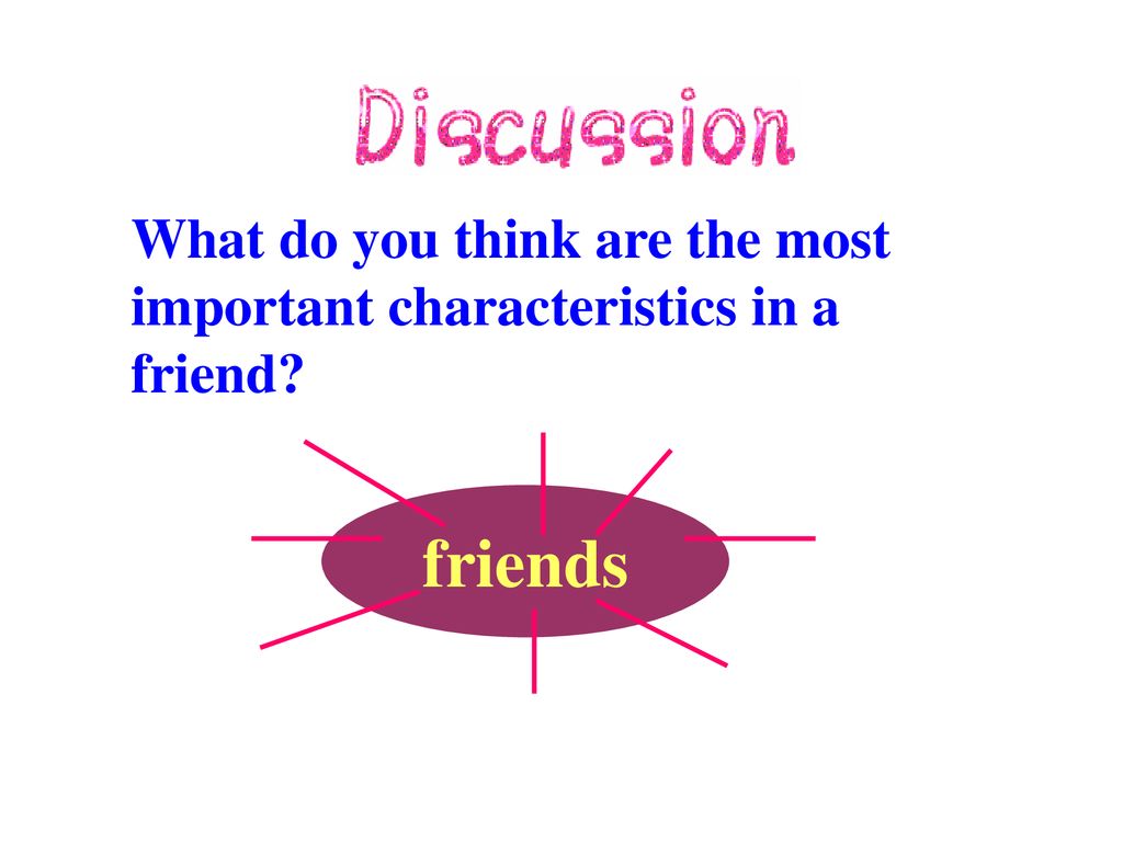 What do you think are the most important characteristics in a friend