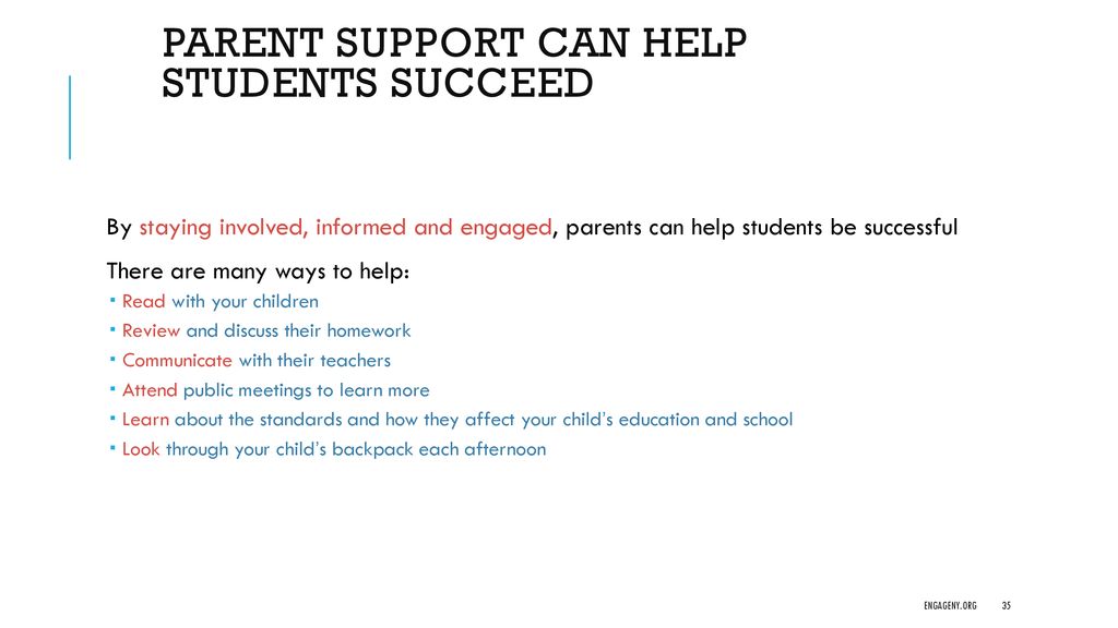 Parent support can help students succeed
