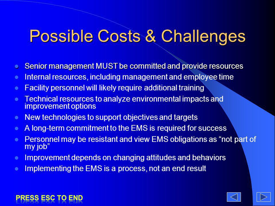Possible Costs & Challenges