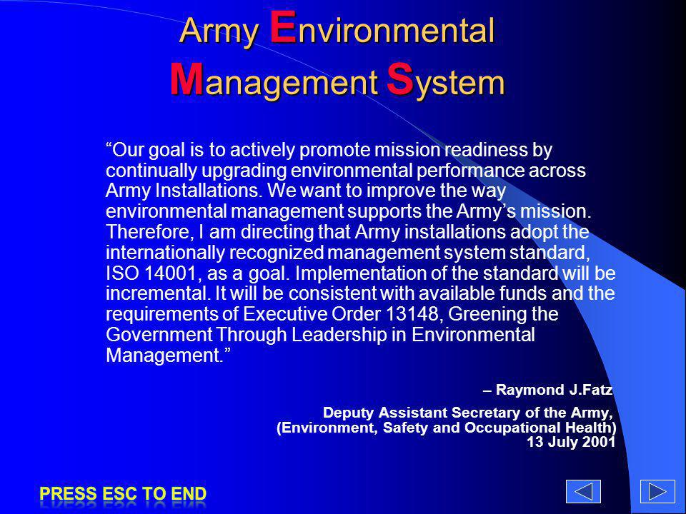 Army Environmental Management System