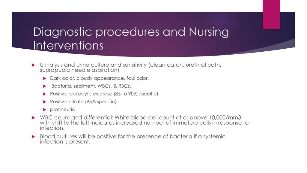 Diagnostic procedures and Nursing Interventions