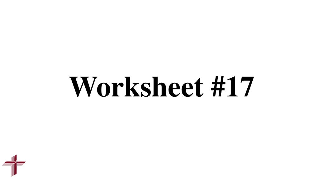 Worksheet #17