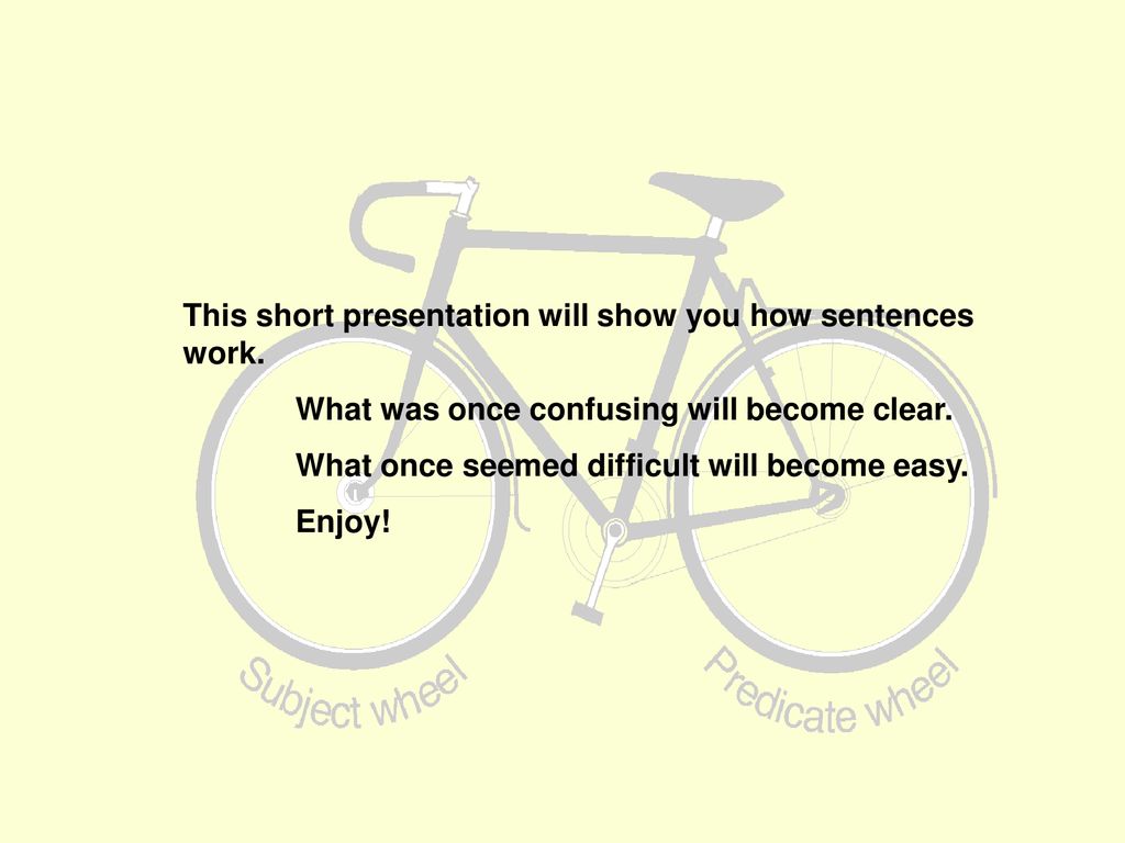 This short presentation will show you how sentences work.