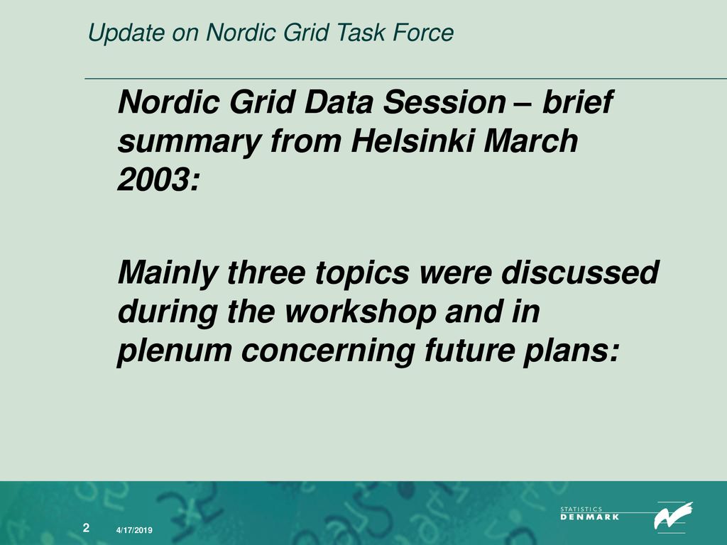 Update on Nordic Grid Task Force