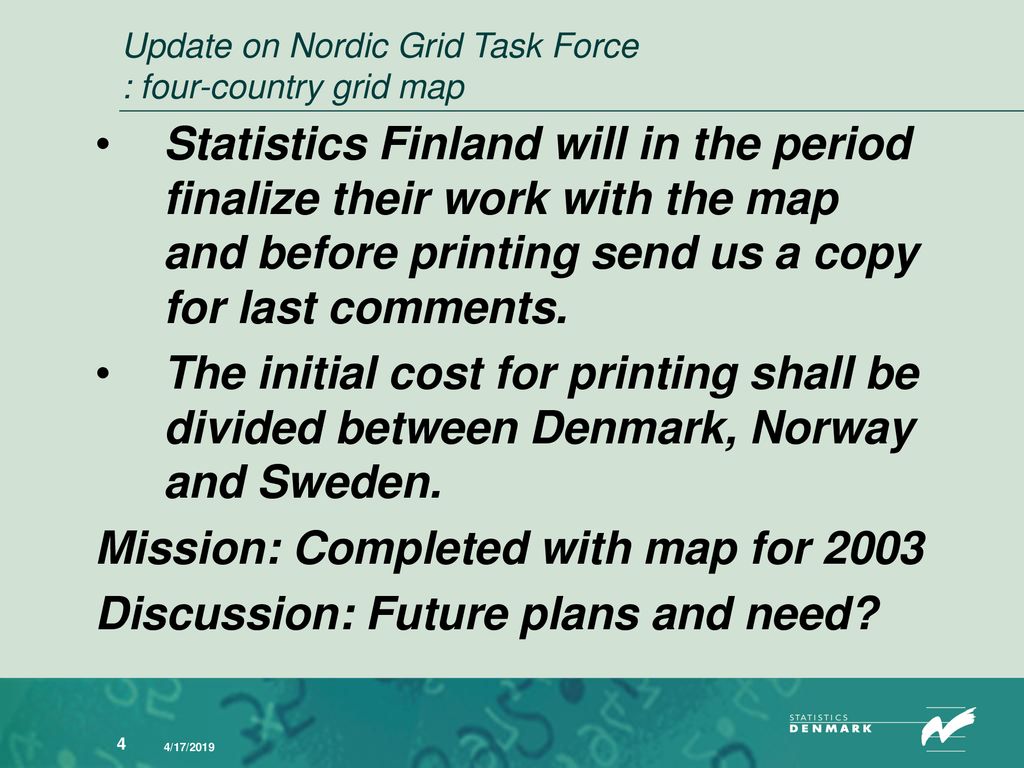 Update on Nordic Grid Task Force : four-country grid map
