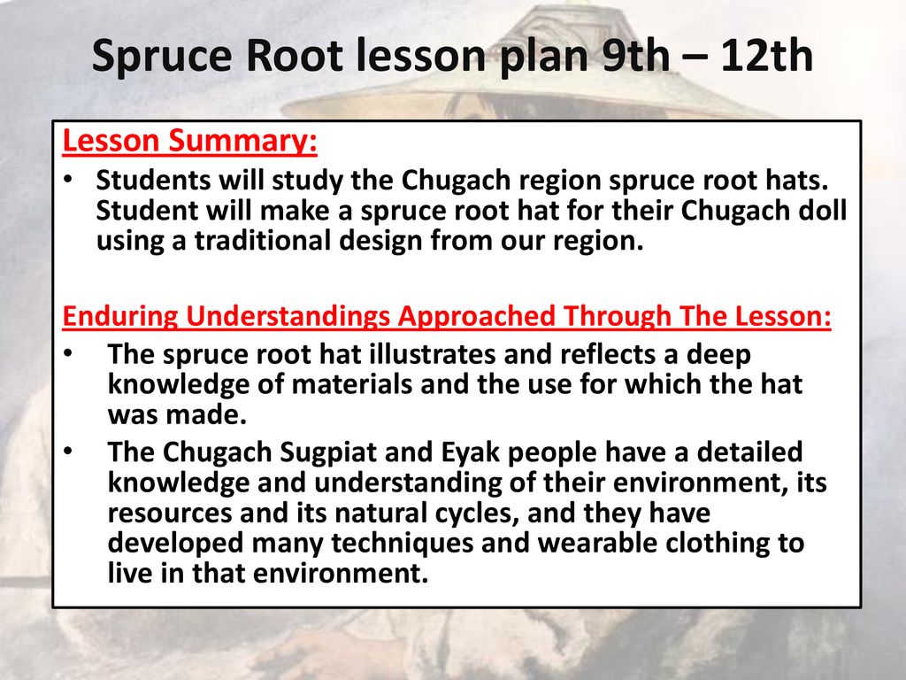 Spruce Root lesson plan 9th – 12th