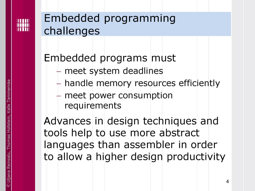 Basics of Embedded Systems IAX0230 Embedded Software Programming - ppt ...