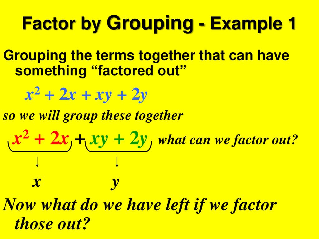 Algebra I Section 8 8 Factoring By Grouping Ppt Download