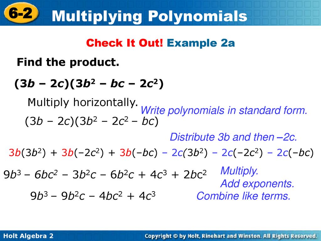 Multiplying Polynomials - ppt download