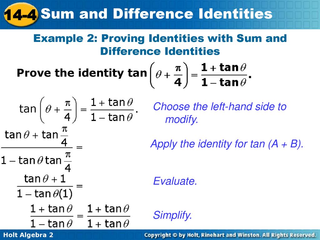 Sum And Difference Identities - Ppt Download