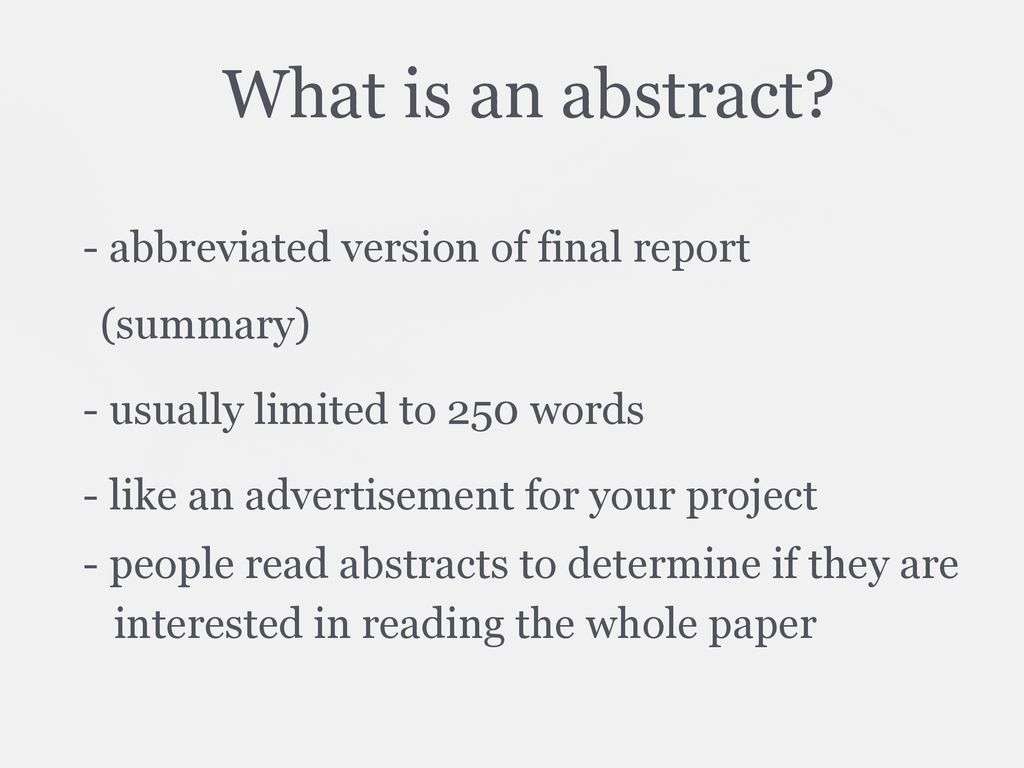 Science Fair Writing An Abstract Ppt Download