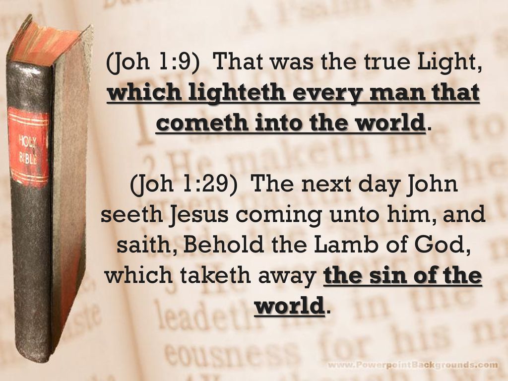 (Joh 1:9) That was the true Light, which lighteth every man that cometh into the world.