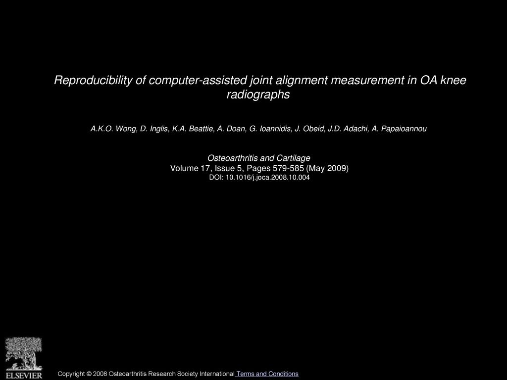 Reproducibility of computer-assisted joint alignment measurement in OA knee radiographs